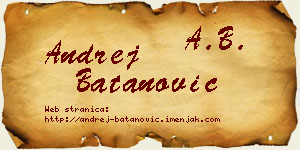 Andrej Batanović vizit kartica